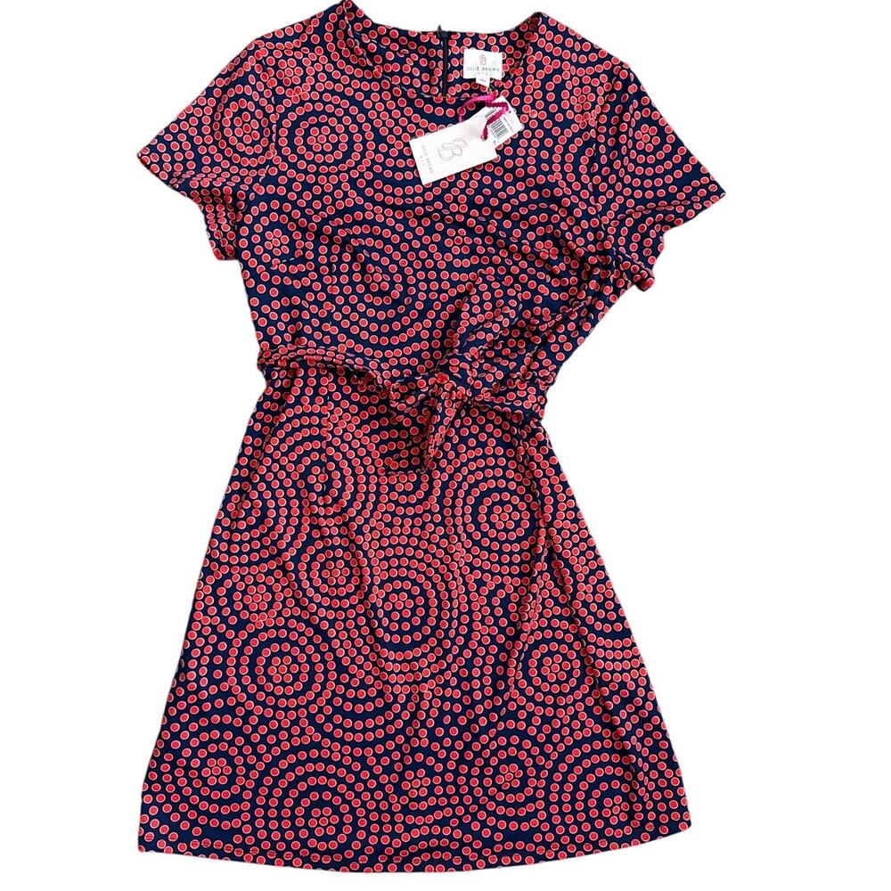 Julie Brown NYC Sprinkle Navy & Red Lily Pond Tie Waist Size‎ XL